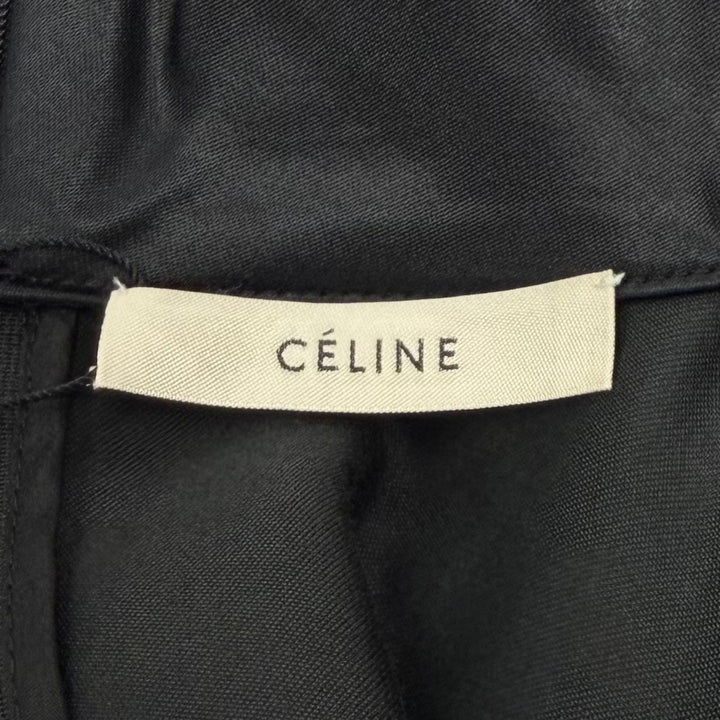未使用品★CELINE セリーヌ 2 6BU8/217A フィービー期 ハイネック 長袖 ロングワンピース ブラック FR 40 フランス製 正規品 レディース