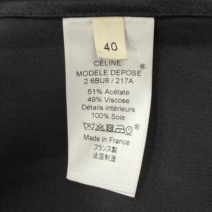 未使用品★CELINE セリーヌ 2 6BU8/217A フィービー期 ハイネック 長袖 ロングワンピース ブラック FR 40 フランス製 正規品 レディース