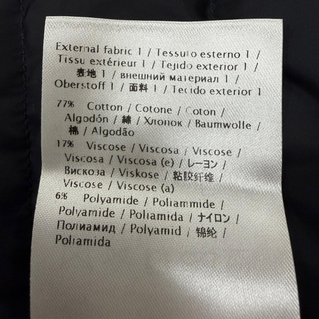 極美品☆VALENTINO ヴァレンティノ コットン レース スタンドカラー Aライン ダウンコート ネイビー IT 38 イタリア製 正規品 レディース