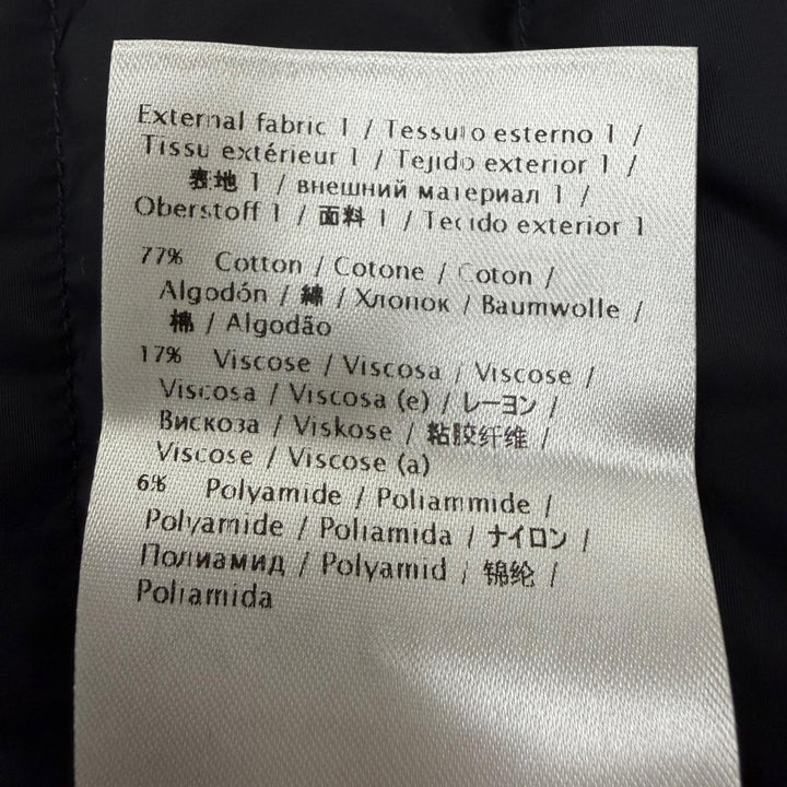 極美品☆VALENTINO ヴァレンティノ コットン レース スタンドカラー Aライン ダウンコート ネイビー IT 38 イタリア製 正規品 レディース