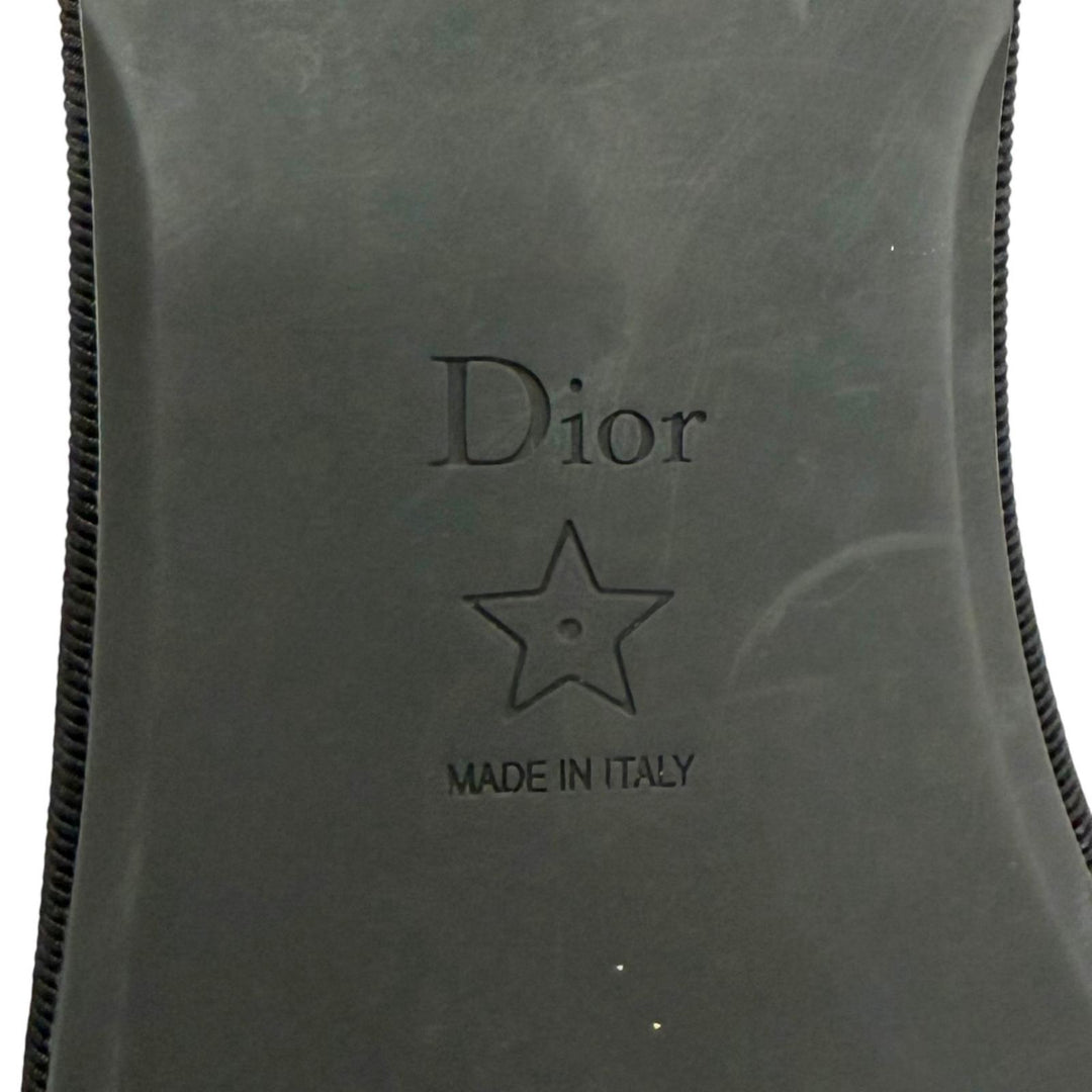 極美品△Christian Dior クリスチャンディオール DIOR CHEZ MOI ベルベット使い カナージュステッチデザイン ルームシューズ ブラック 35