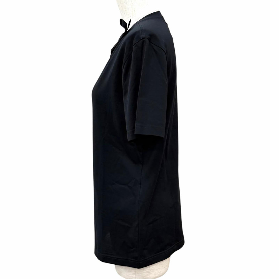 極美品★DIOR ディオール 26SS 653T13A4M21 フィット Tシャツ コットン100% グログランリボン 半袖 ブラック シルバー金具 M 伊製 正規品