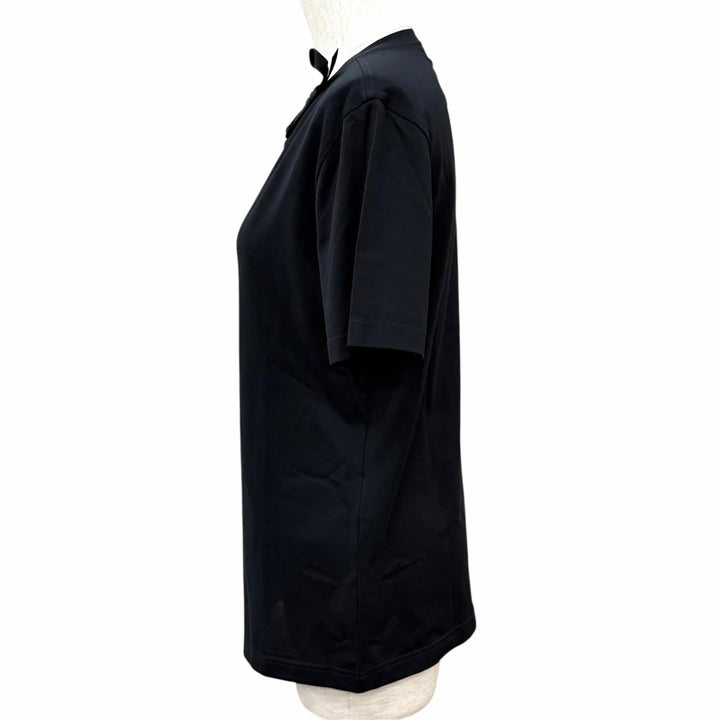 極美品★DIOR ディオール 26SS 653T13A4M21 フィット Tシャツ コットン100% グログランリボン 半袖 ブラック シルバー金具 M 伊製 正規品