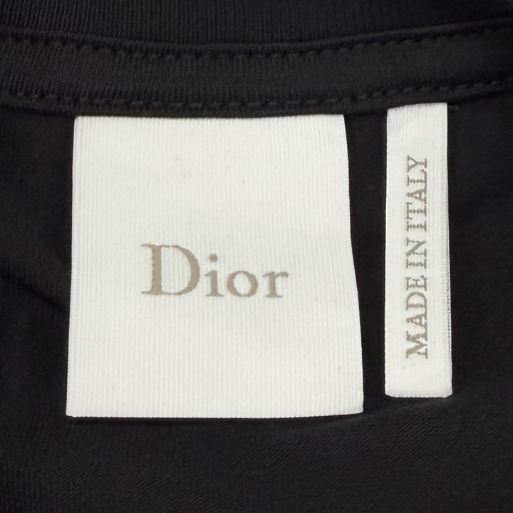 極美品★DIOR ディオール 26SS 653T13A4M21 フィット Tシャツ コットン100% グログランリボン 半袖 ブラック シルバー金具 M 伊製 正規品