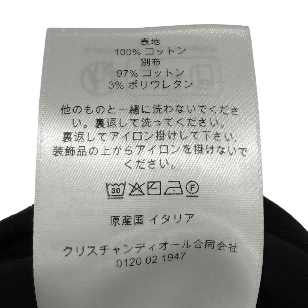 極美品★DIOR ディオール 26SS 653T13A4M21 フィット Tシャツ コットン100% グログランリボン 半袖 ブラック シルバー金具 M 伊製 正規品