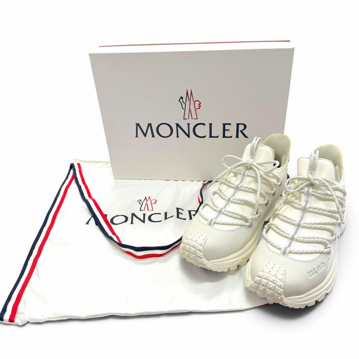 未使用品▼MONCLER モンクレール Trailgrip Lite2 ファブリック レースアップ ローカットスニーカー ホワイト 43 メンズ 箱・保存袋付き