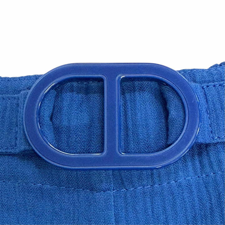 極美品△HERMES エルメス 24SS 4E3425DO コットン シェーヌダンクル 袴タック フレア ショートパンツ ブルー FR 36 フランス製 正規品