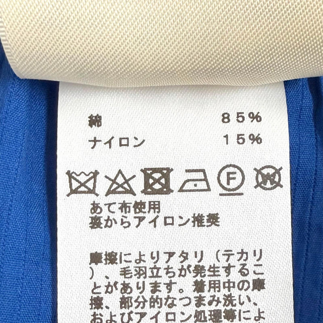 極美品△HERMES エルメス 24SS 4E3425DO コットン シェーヌダンクル 袴タック フレア ショートパンツ ブルー FR 36 フランス製 正規品