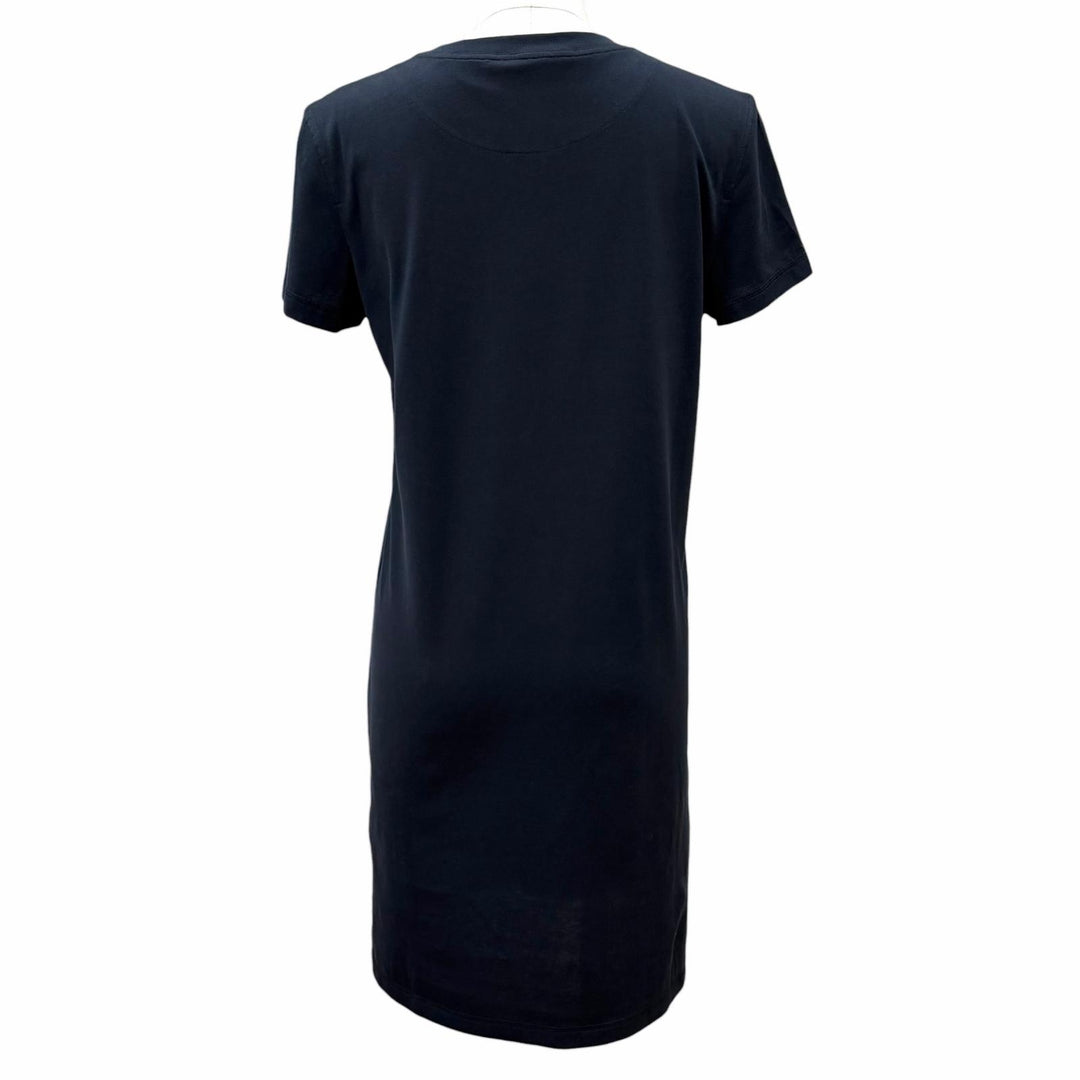 未使用品★HERMES エルメス 24AW コットン100％ 刺繍入りポケット 半袖 Tシャツ ワンピース ブラック 34 イタリア製 正規品 レディース