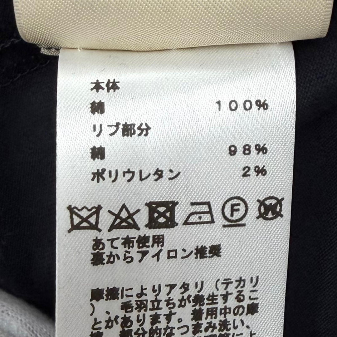 未使用品★HERMES エルメス 24AW コットン100％ 刺繍入りポケット 半袖 Tシャツ ワンピース ブラック 34 イタリア製 正規品 レディース