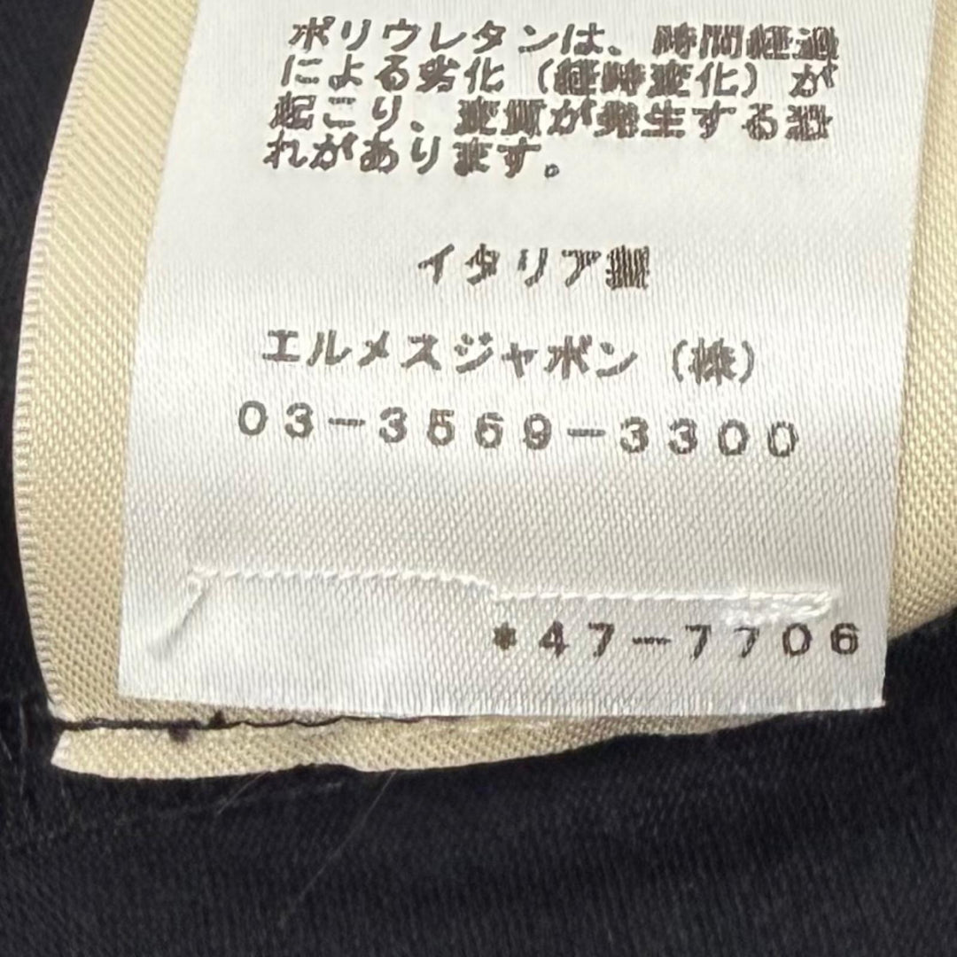 未使用品★HERMES エルメス 24AW コットン100％ 刺繍入りポケット 半袖 Tシャツ ワンピース ブラック 34 イタリア製 正規品 レディース