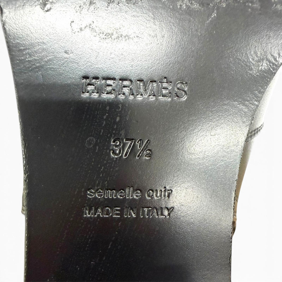 美品☆HERMES エルメス H222091Z フレンチ50 シルバー金具 ケリーバックル レザー ショートブーツ ブラック 37.5 イタリア製 レディース