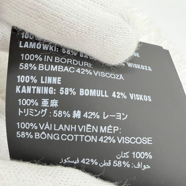 極美品☆MIUMIU ミュウミュウ 26SS 5HC502 2IHW リネン100％ 花柄デザイン刺繍入り ビーニー キャップ ホワイト S イタリア製 正規品