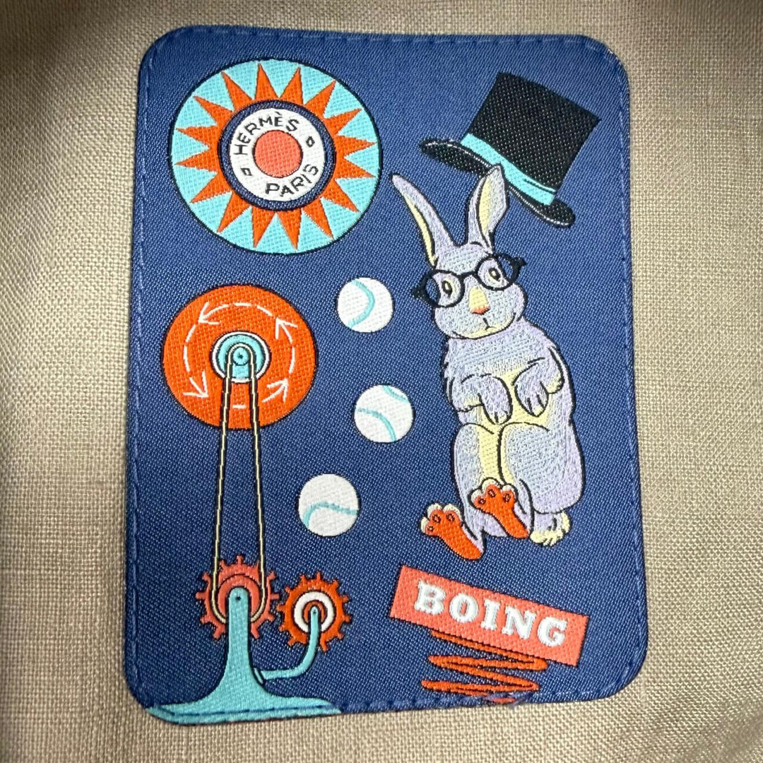 美品▼HERMES エルメス フレッドHサークル コットン97% レザー使い 帽子 バケットハット ライトカーキ IT 58 イタリア製 正規品 メンズ