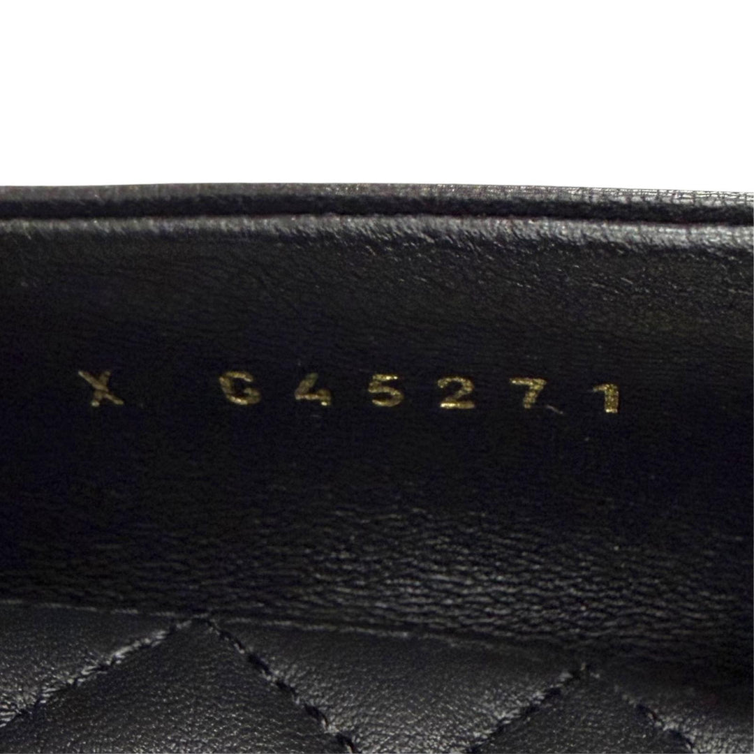 未使用品△CHANEL シャネル G45271 ココマーク オペラシューズ レザーシューズ ブラック ゴールド金具 37 伊製 レディース 保存袋付き