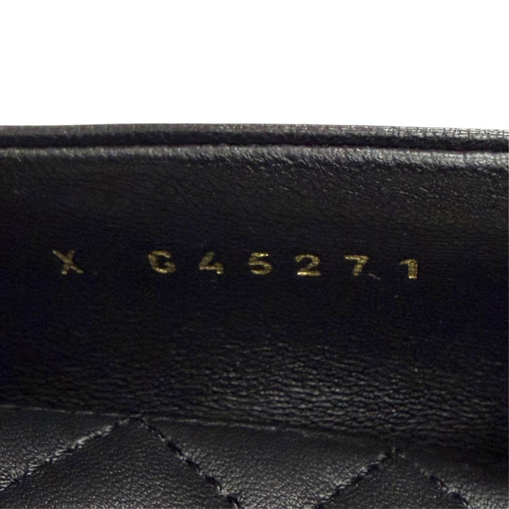 未使用品△CHANEL シャネル G45271 ココマーク オペラシューズ レザーシューズ ブラック ゴールド金具 37 伊製 レディース 保存袋付き