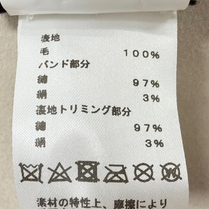 極美品☆HERMES エルメス Betty hat ベティハット ウール100％ ホース柄リボン ベージュ IT 58 イタリア製 正規品 レディース 保存袋付き