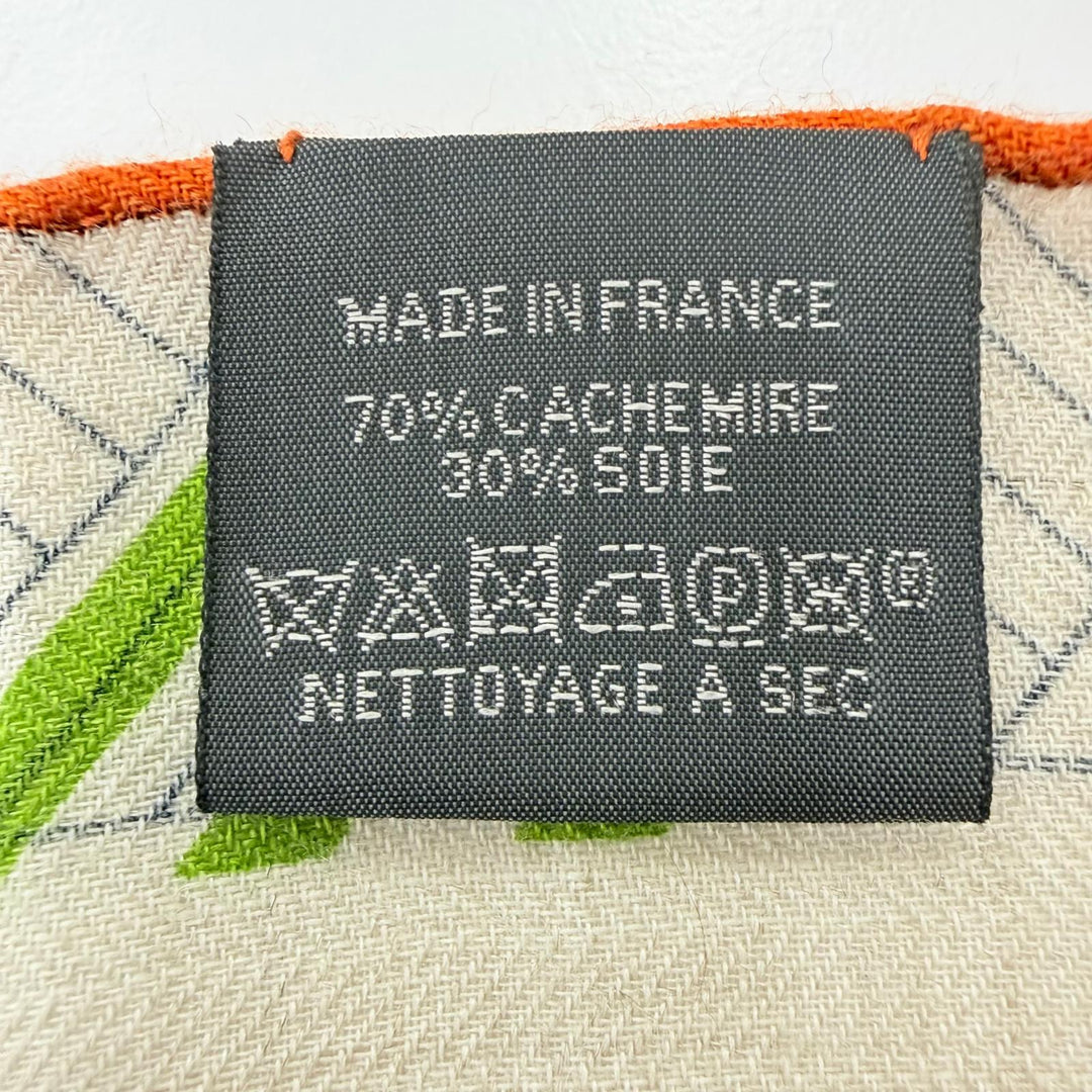 極美品☆HERMES エルメス レクタングル Colliers de Chiens Imprimeur Fou カシミヤ シルク 大判ショール ストール マルチ フランス製