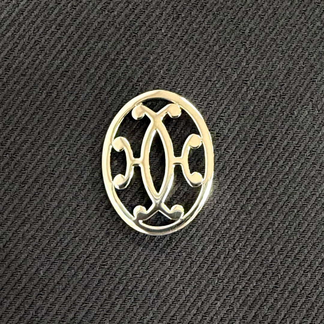 未使用品△HERMES エルメス シルク混 Hリフト金具 クルーネック キャップスリーブトップス ブラック FR 40 フランス製 正規品 レディース