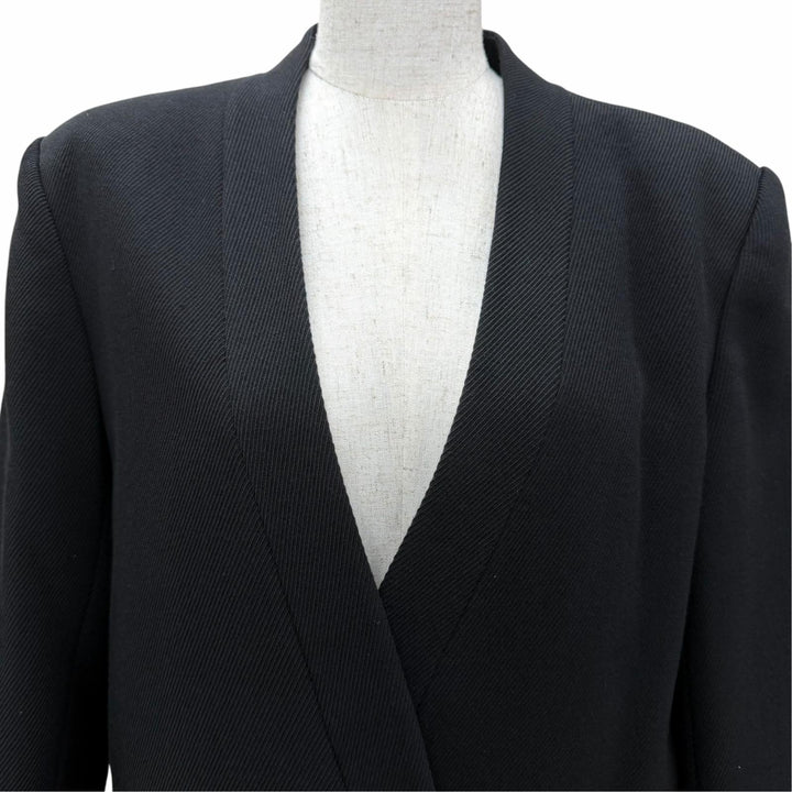 美品☆Jean Paul Gaultier FEMME ジャンポールゴルチエファム ウール シングル ノーカラージャケット ブラック 11 正規品 レディース