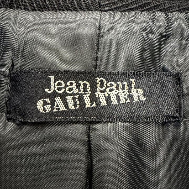 美品☆Jean Paul Gaultier FEMME ジャンポールゴルチエファム ウール シングル ノーカラージャケット ブラック 11 正規品 レディース