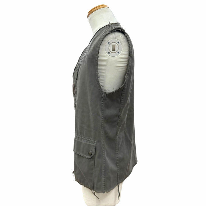 極美品▼Maison Margiela 10 メゾンマルジェラ10 2000SS 希少 アーティザナル 再構築 ミリタリー ベスト カーキ M 仏製 正規品 メンズ
