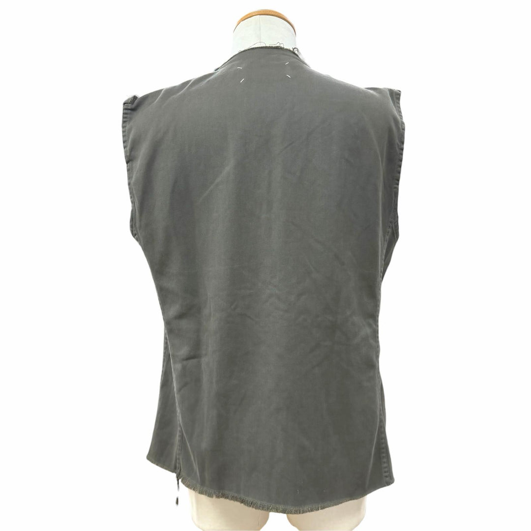 極美品▼Maison Margiela 10 メゾンマルジェラ10 2000SS 希少 アーティザナル 再構築 ミリタリー ベスト カーキ M 仏製 正規品 メンズ