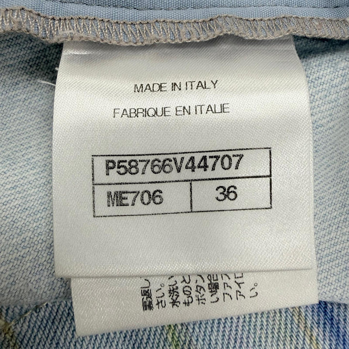 極美品☆CHANEL シャネル P58766V44707 ストライプ デニムスカート フレアスカート インディゴ IT 36 イタリア製 正規品 レディース
