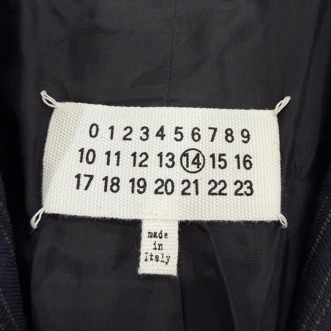 極美品▼Maison Margiela 14 メゾンマルジェラ14 S50FT0107 ストライプ シングルスーツ セットアップ ネイビー IT 46 伊製 正規品 メンズ