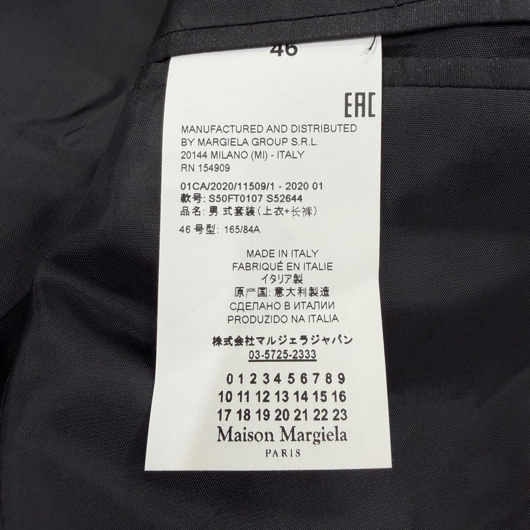 極美品▼Maison Margiela 14 メゾンマルジェラ14 S50FT0107 ストライプ シングルスーツ セットアップ ネイビー IT 46 伊製 正規品 メンズ