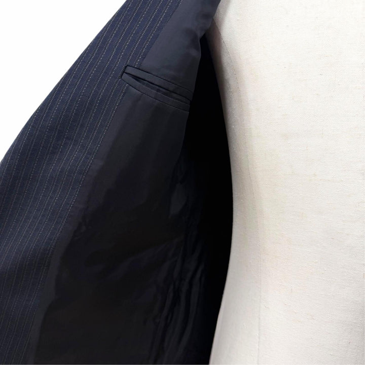 極美品▼Maison Margiela 14 メゾンマルジェラ14 S50FT0107 ストライプ シングルスーツ セットアップ ネイビー IT 46 伊製 正規品 メンズ