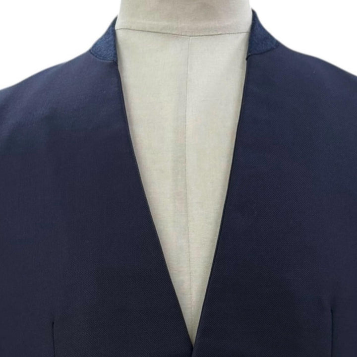極美品▼Maison Margiela 14 メゾンマルジェラ14 S30BN0487 ウール100% 比翼仕立て シングル ノーカラー テーラードジャケット 46 正規品