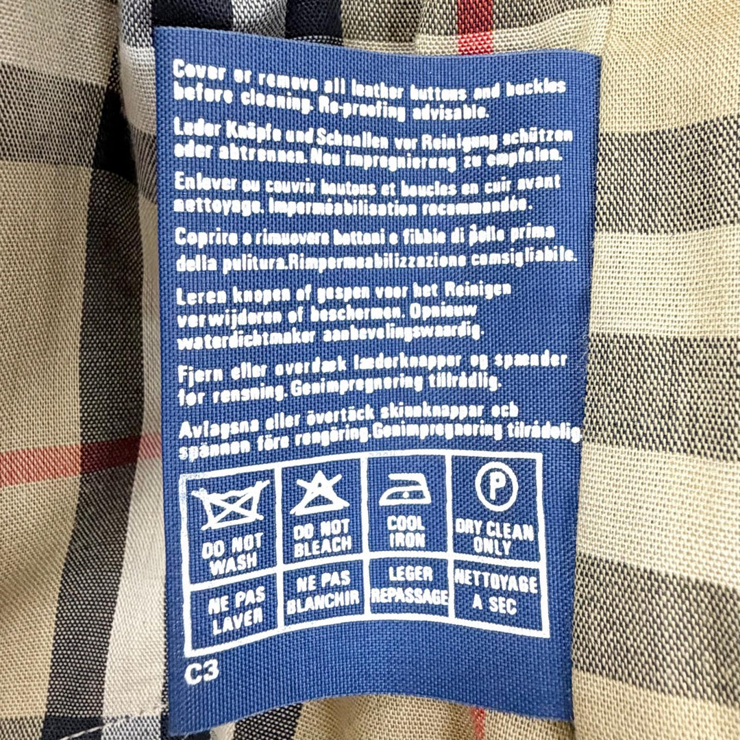 美品△Burberrys バーバリー ヴィンテージ コットン 裏地ノバチェック柄 ベルト付き ロングトレンチコート ベージュ 32 SHORT メンズ