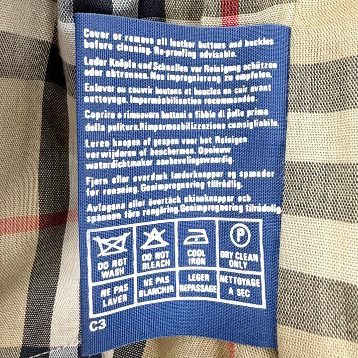美品△Burberrys バーバリー ヴィンテージ コットン 裏地ノバチェック柄 ベルト付き ロングトレンチコート ベージュ 32 SHORT メンズ
