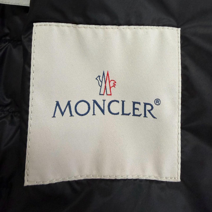 美品□MONCLER モンクレール CASTEU GIUBBOTTO ラムレザー スタンドカラー ダウンジャケット ブラック 3 ルーマニア製 正規品 メンズ