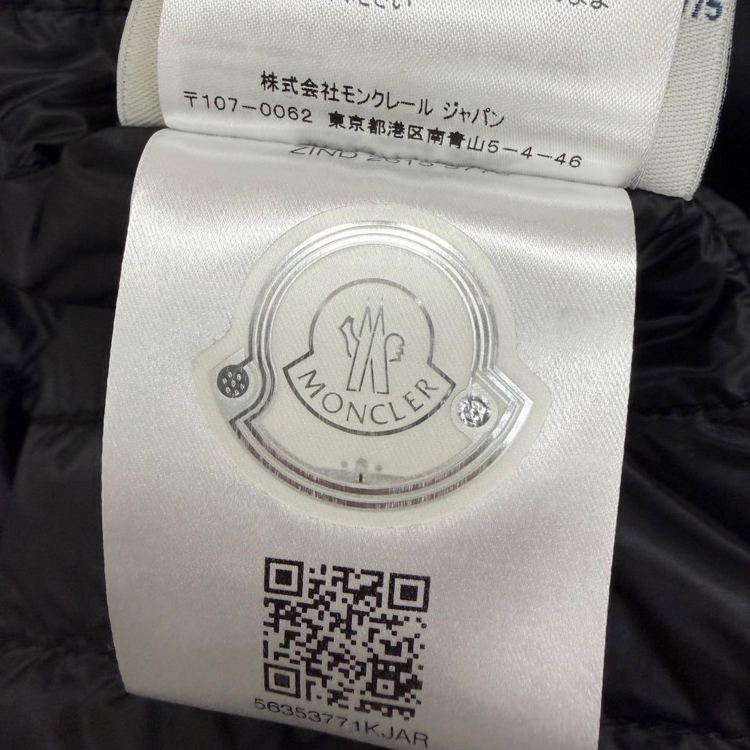 美品□MONCLER モンクレール CASTEU GIUBBOTTO ラムレザー スタンドカラー ダウンジャケット ブラック 3 ルーマニア製 正規品 メンズ