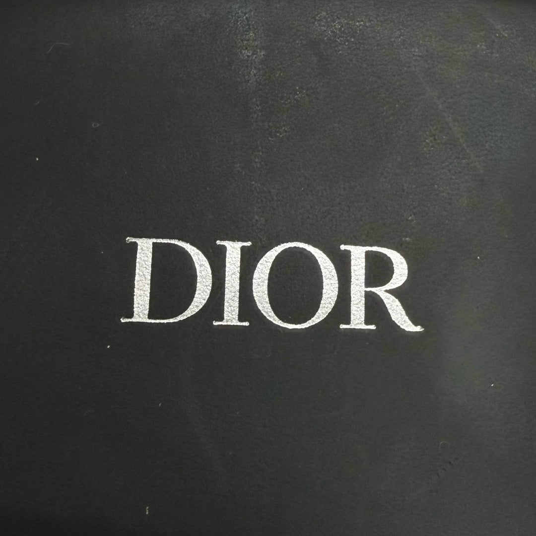 未使用品□DIOR ディオール オム ミンクファー オブリーク スライドサンダル フラットシューズ アイボリー ブラウン 41 イタリア製