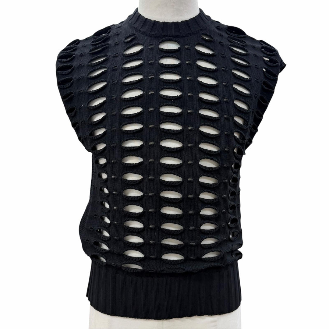 極美品▼CFCL シーエフシーエル CF006KN033 FACADE VENTS VEST 立体編み ベスト ブラック 1 日本製 正規品 メンズ 定価42900円