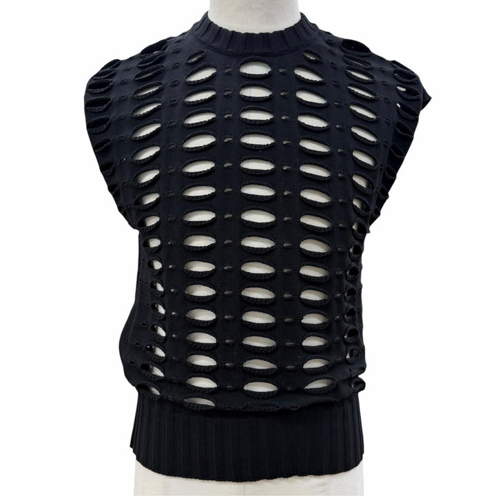極美品▼CFCL シーエフシーエル CF006KN033 FACADE VENTS VEST 立体編み ベスト ブラック 1 日本製 正規品 メンズ 定価42900円