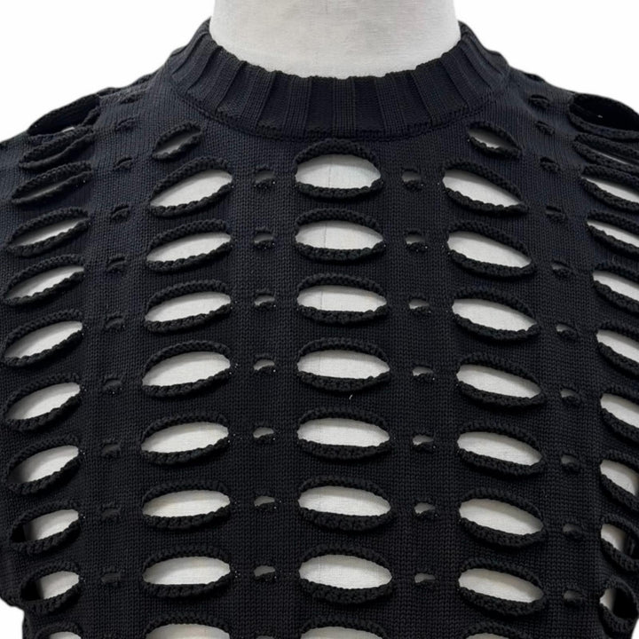 極美品▼CFCL シーエフシーエル CF006KN033 FACADE VENTS VEST 立体編み ベスト ブラック 1 日本製 正規品 メンズ 定価42900円
