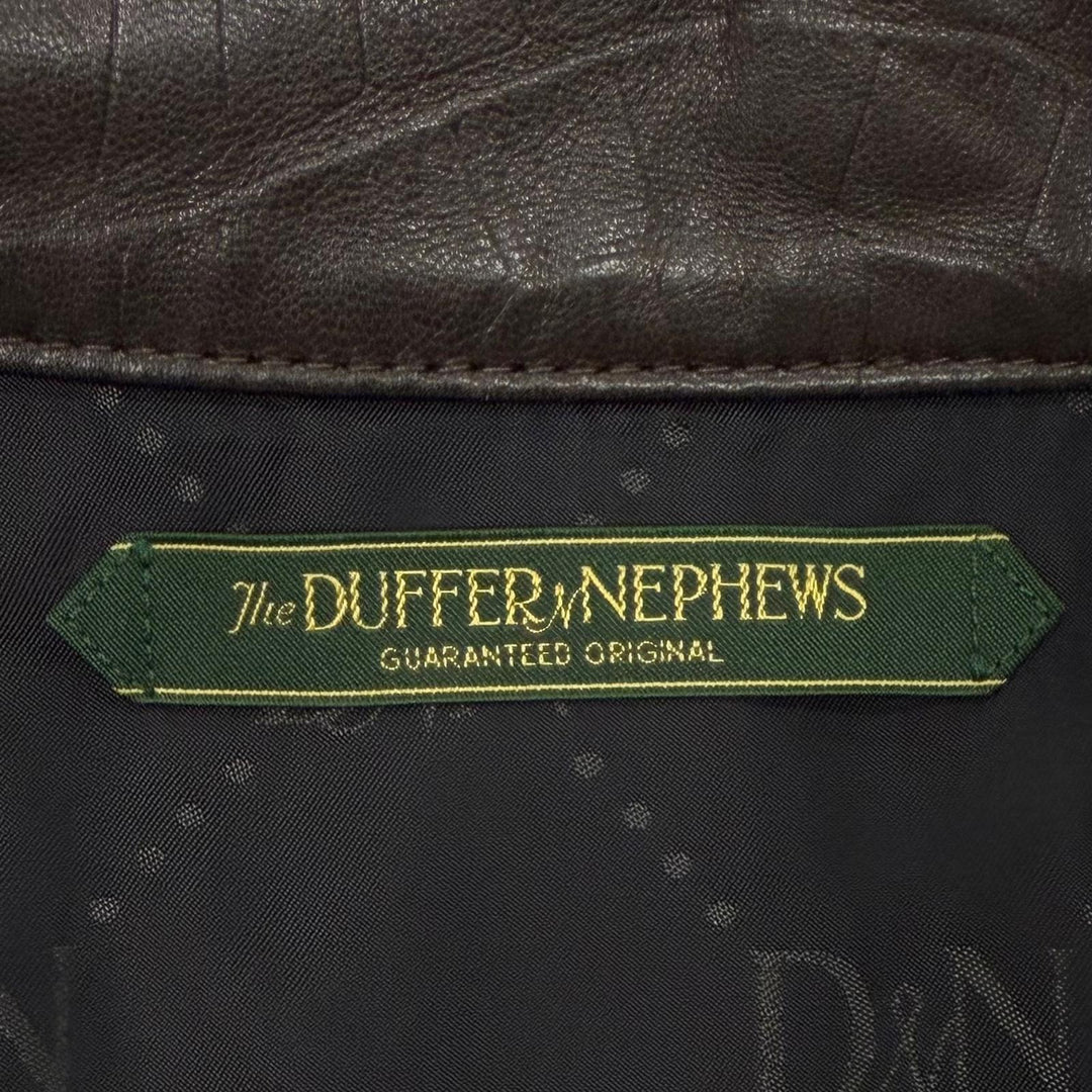 未使用品▼The DUFFER N NEPHEWS ザ ダファーアンドネフューズ 羊革 クロコ型押し ブルゾン ラムレザージャケット L 正規品 定価121000円