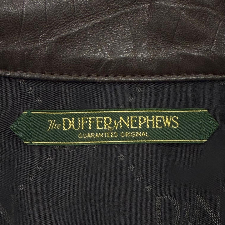 未使用品▼The DUFFER N NEPHEWS ザ ダファーアンドネフューズ 羊革 クロコ型押し ブルゾン ラムレザージャケット L 正規品 定価121000円