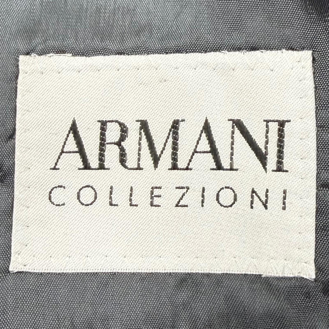 未使用品▼ARMANI COLLEZIONI アルマーニコレッツォーニ ウール ストライプ シングルスーツ セットアップ ダークグレー 46 正規品 メンズ