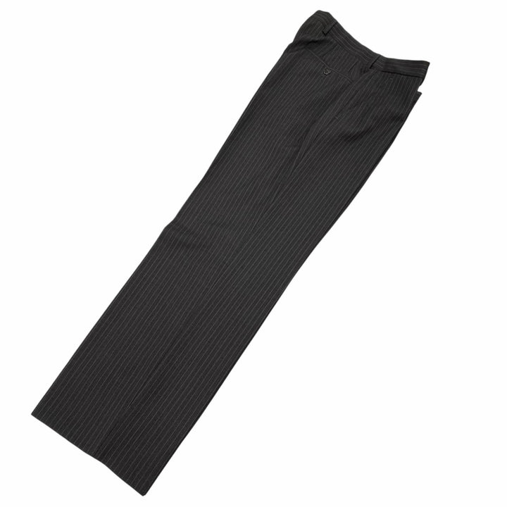 未使用品▼ARMANI COLLEZIONI アルマーニコレッツォーニ ウール ストライプ シングルスーツ セットアップ ダークグレー 46 正規品 メンズ
