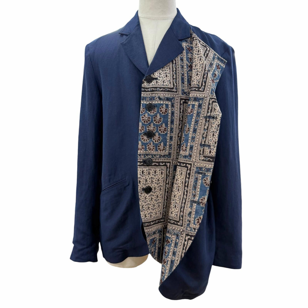 極美品▼SYTE YOHJI YAMAMOTO サイト ヨウジヤマモト 2023年製 UI-JI7-808 リネン55% レイヤードデザイン テーラード ネイビー 3 正規品