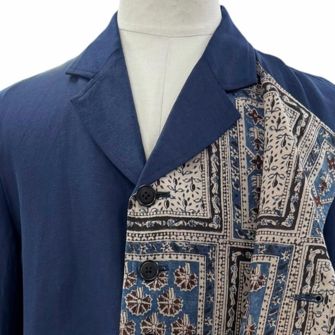 極美品▼SYTE YOHJI YAMAMOTO サイト ヨウジヤマモト 2023年製 UI-JI7-808 リネン55% レイヤードデザイン テーラード ネイビー 3 正規品