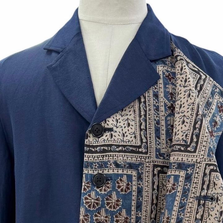 極美品▼SYTE YOHJI YAMAMOTO サイト ヨウジヤマモト 2023年製 UI-JI7-808 リネン55% レイヤードデザイン テーラード ネイビー 3 正規品
