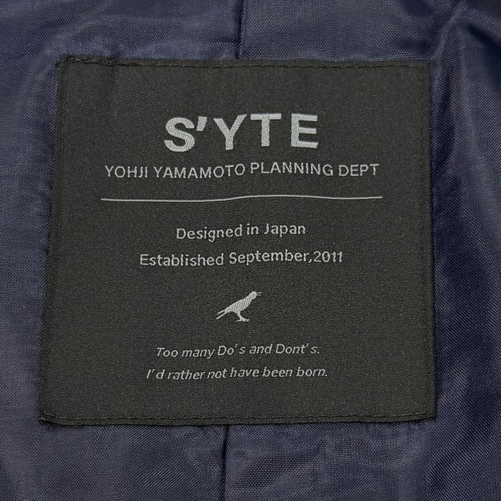 極美品▼SYTE YOHJI YAMAMOTO サイト ヨウジヤマモト 2023年製 UI-JI7-808 リネン55% レイヤードデザイン テーラード ネイビー 3 正規品