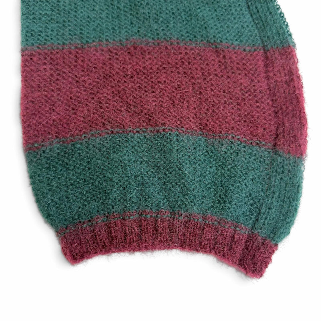 未使用△BASE MARK ベースマーク 23BF17 Mohair Pullover ボーダーデザイン オーバーサイズ 長袖 モヘア ニット セーター マルチカラー M