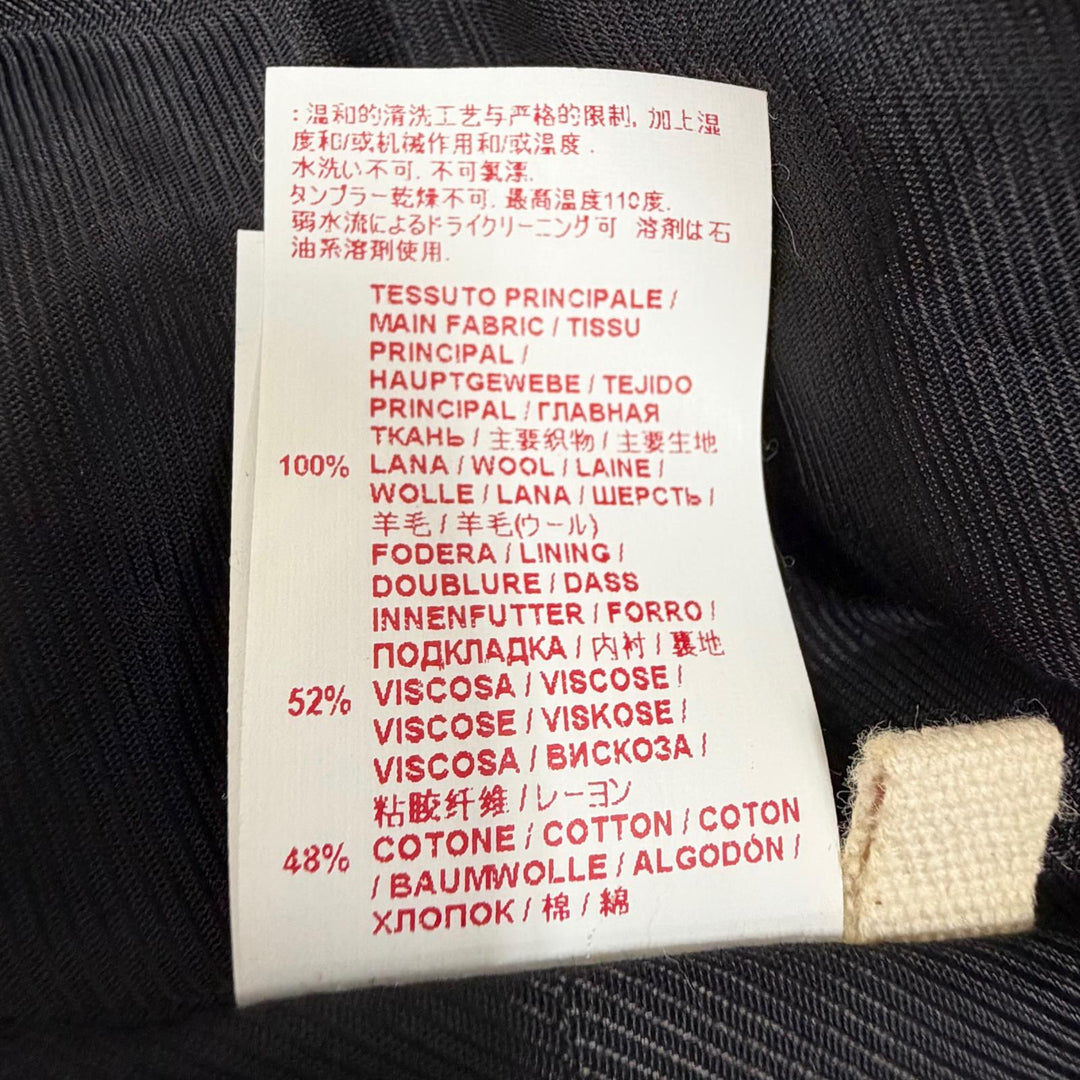 極美品△MARNI マルニ CPMA26U00 TW585 ウール100％ スナップボタン ノーカラー ツイード ロング コート ダークグレー系 42 レディース